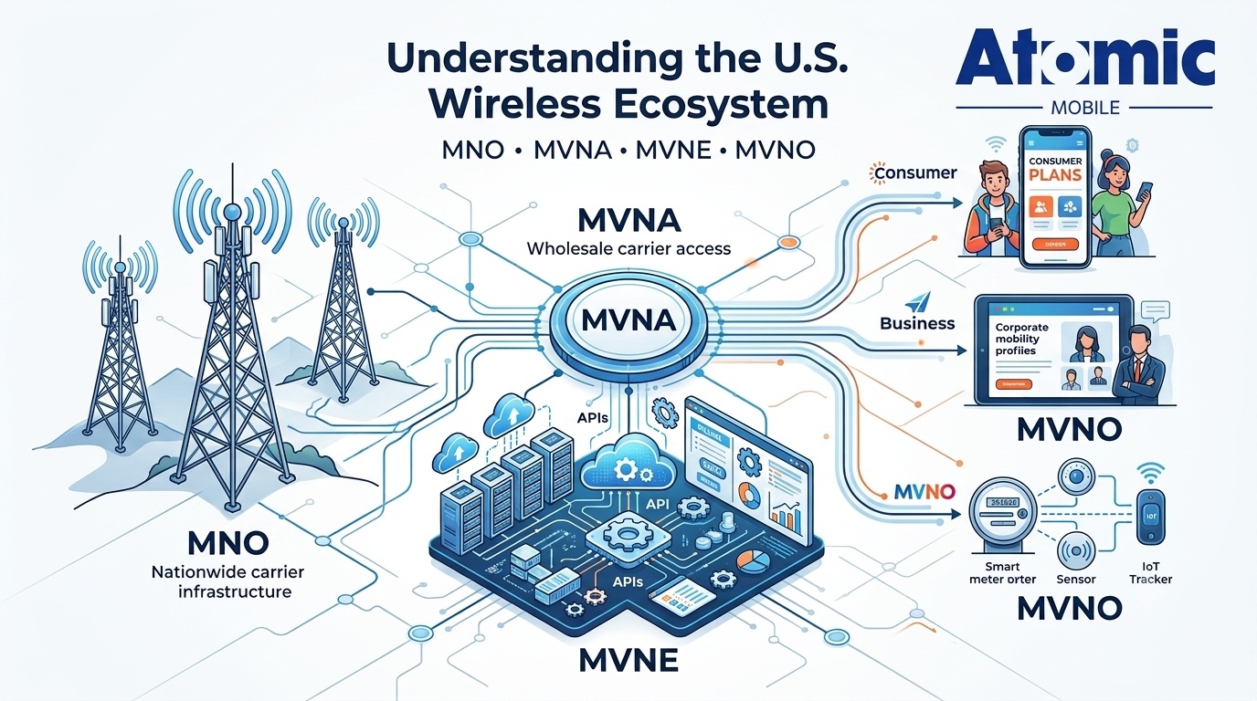 MNO vs. MVNA vs. MVNE vs. MVNO: Understanding the U.S. Wireless Ecosystem