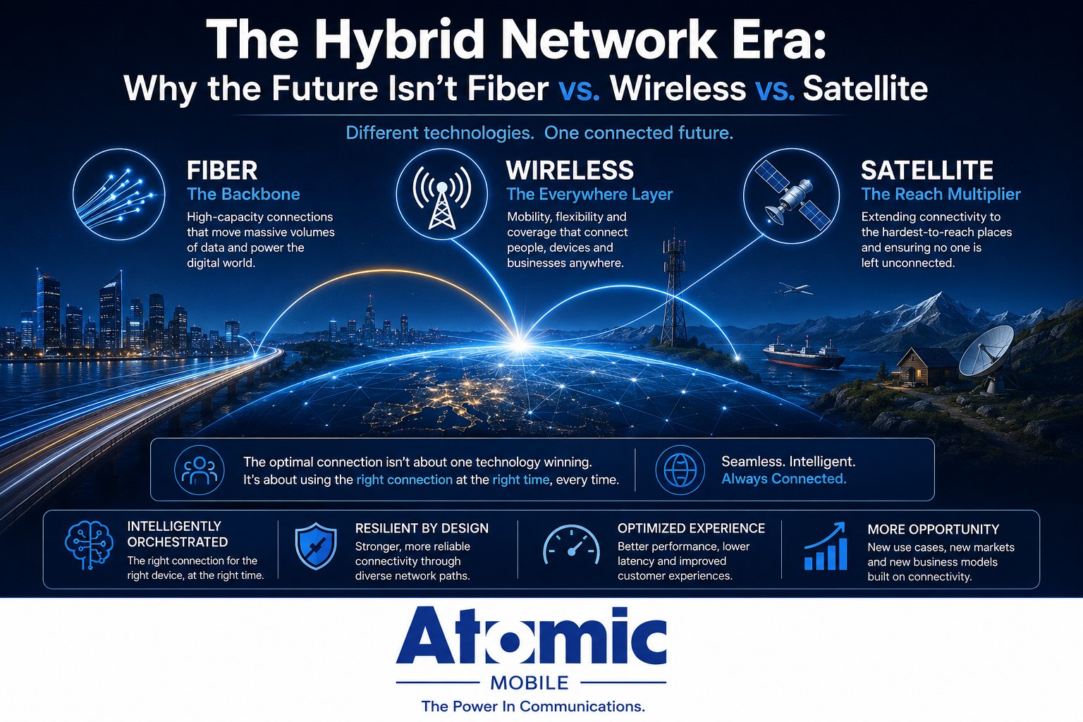 The Hybrid Network Era: Why the Future Isn’t Fiber vs. Wireless vs. Satellite